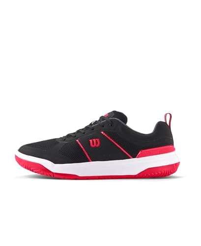 WILSON Pickle Pro Herren Pickleball-Schuh, Schwarz/Rot/Weiß, Gr. 45 1/3