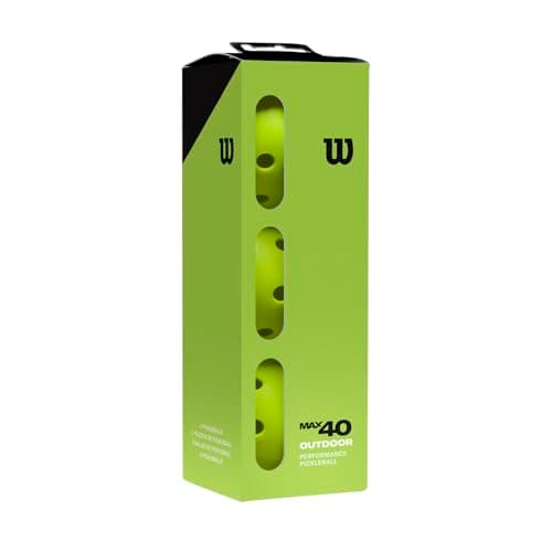 WILSON Max 40 Outdoor Pickleball-Bälle, USA Pickleball genehmigt, Bietet zuverlässige Flugbahn & klares Gefühl, 3er-Pack, Farbe: Grün
