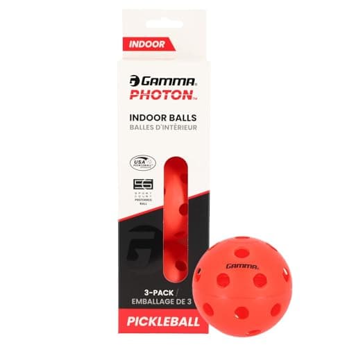 Gamma Photon Pickleballs für den Innenbereich, 26 Löcher für präzisen Indoor-Flug, USAPA-zugelassener Pickle-Ball für Turnierspiele, hohe Sichtbarkeit, langlebig, gleichmäßige Sprungkraft, Rot