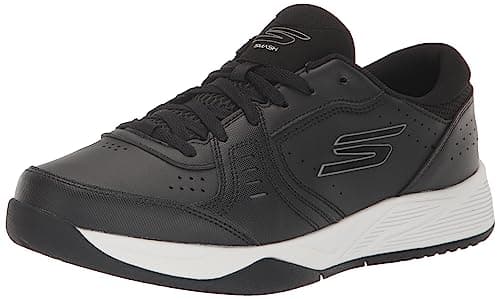 Skechers Herren Viper Court Smash Pickleball Sneaker, Schwarz/Weiß, 45 EU