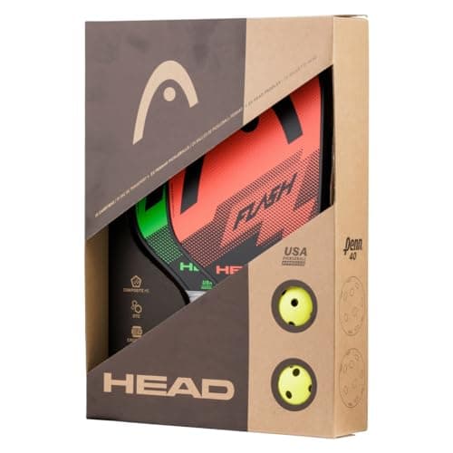 Head Pickleball Pack - Flash Pickleball Paddles, Grün/Orange inkl. 2 Pickleball Bällen und Tasche